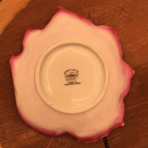 VTG Andrea by Sadek Handpainted Leaf Trinket Dish/Bowl - Picture 3 of 10